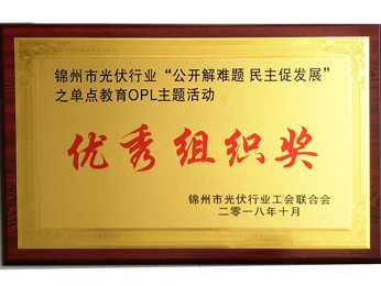 2018“公開解難題-民主促發(fā)展”之單點(diǎn)教育OPL主題活動優(yōu)秀組織獎