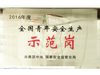 獲2016年度全國青年安全生產示范崗