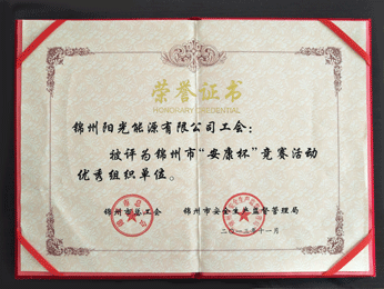 2013錦州市“安康杯”優(yōu)秀組織単位